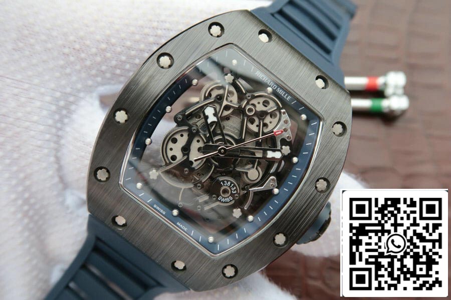 Richard Mille RM055 1:1 Best Edition KV Factory Dark Blue Strap