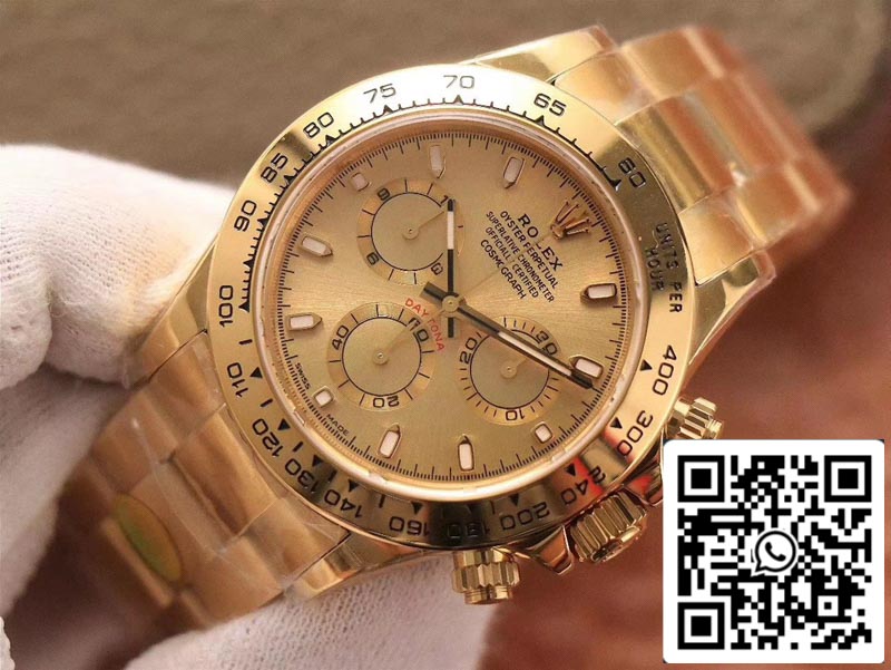 Rolex Daytona Cosmograph M116508-0003 1:1 Meilleure édition Noob Factory Cadran doré Suisse ETA4130