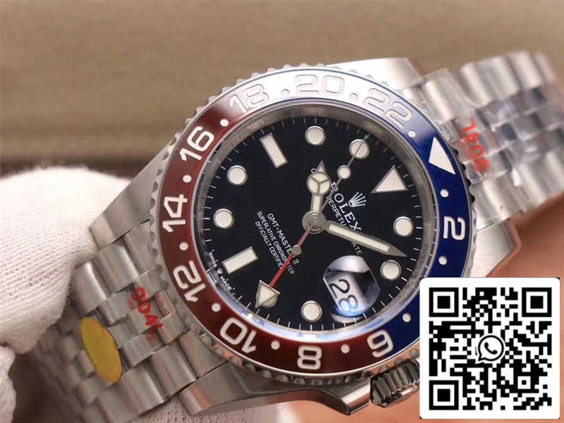 Rolex GMT Master II 126710BLRO-0001 1:1 Meilleure édition Noob Factory Cadran noir Suisse ETA3285