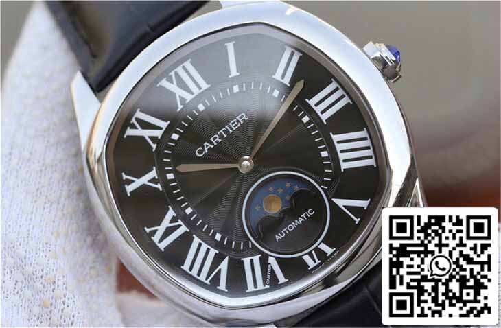 Drive De Cartier Moonphase WGNM0009 1:1 Best Edition Stainless Steel Black Dial