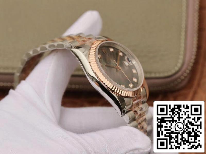 Rolex Datejust 36 mm GM Factory 1:1 Best Edition, graues Zifferblatt, Diamantmarkierungen, 18 Karat Gold umwickelt, Schweizer ETA3135