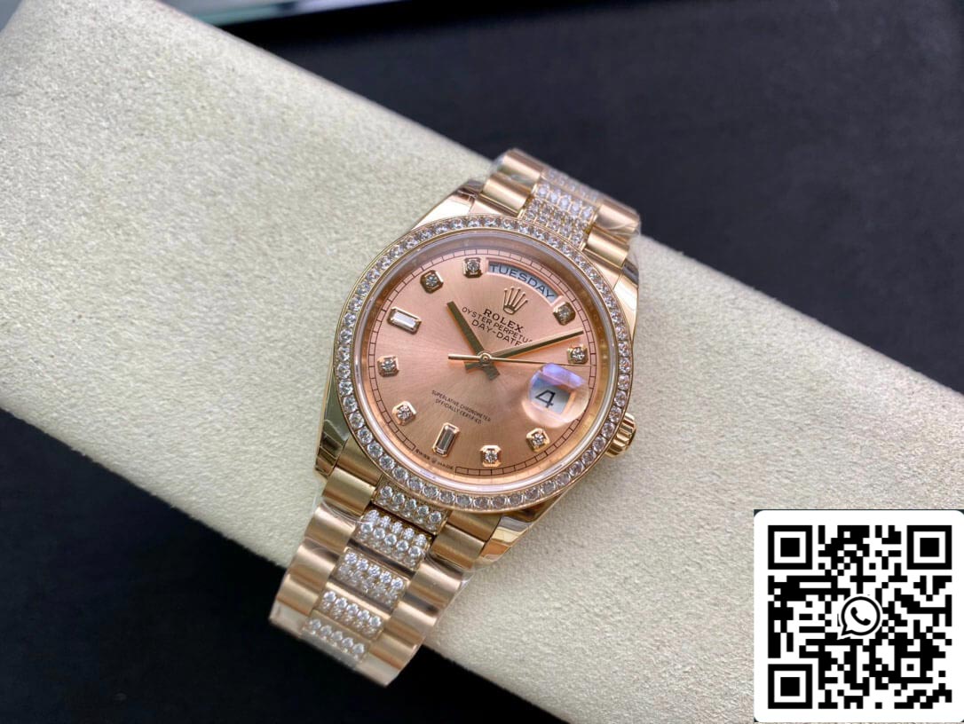 Rolex Day Date M128345RBR-0020 1:1 Best Edition EW Factory Rose Gold Dial