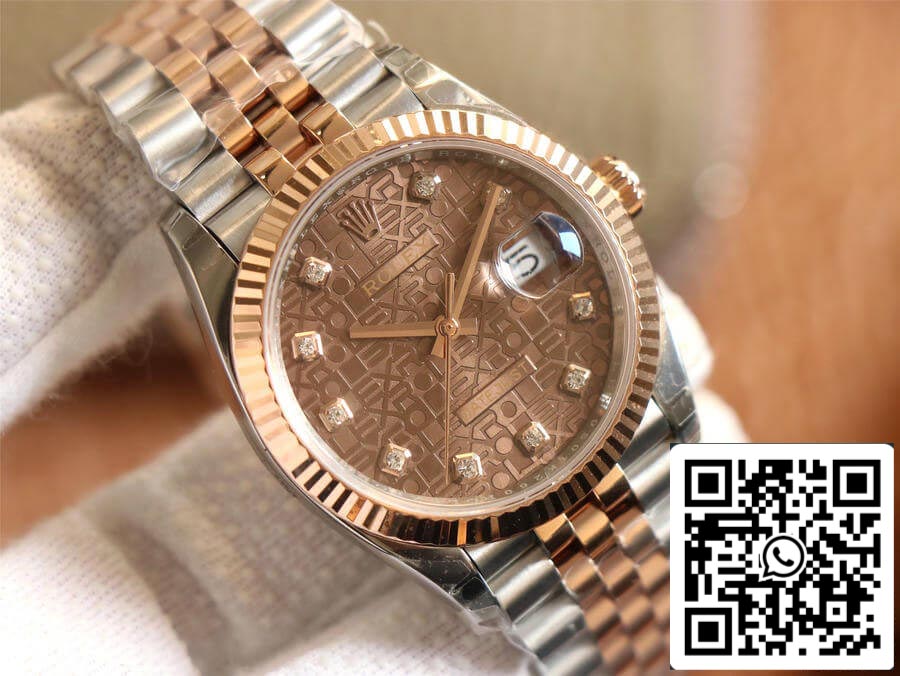 Rolex Datejust M126231-0025 1:1 Best Edition EW Factory Rose Gold Chocolate Color Dial