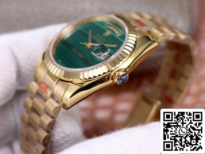 Rolex Day Date President 18238 1:1 Meilleure édition Cadran vert malachite Mouvement suisse