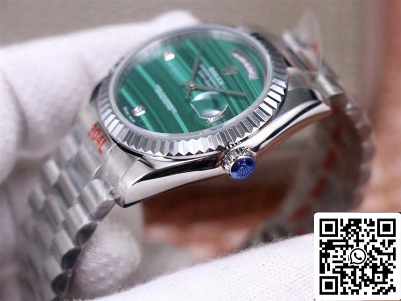 Rolex Day Date President 18038 1:1 Meilleure édition Cadran diamant vert malachite Mouvement suisse