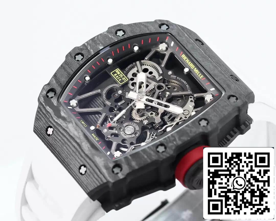 Richard Mille RM35-01 1:1 Best Edition BBR Factory White Rubber Strap