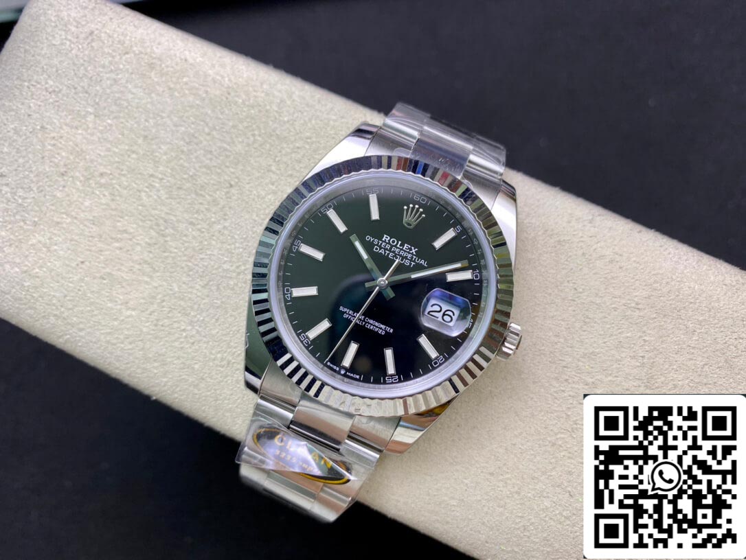 Rolex Datejust M126334-0017 41 mm Oyster-Armband, sauberes Fabrikweißes Zifferblatt