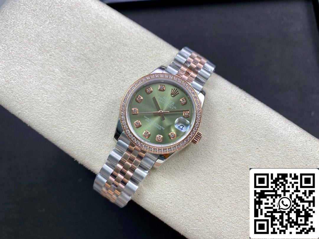 Rolex Datejust 31MM 1:1 Meilleure édition EW Factory Cadran vert or rose