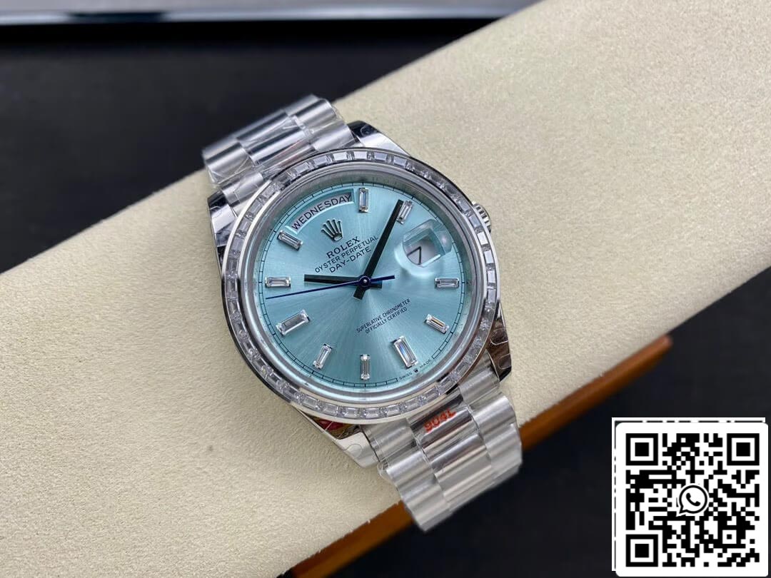 Rolex Day Date M228396TBR-0002 1:1 Meilleure édition GM Factory Cadran bleu glace