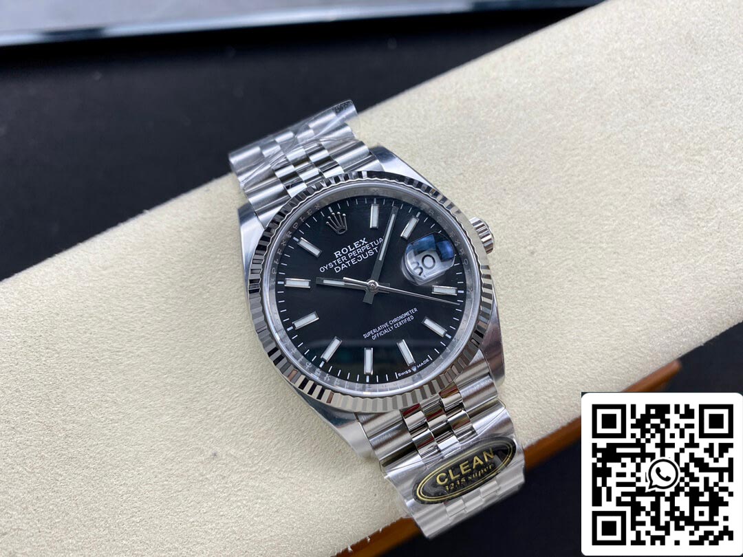 Rolex Datejust M126234-0015 36 mm 1:1 Best Edition Clean Factory schwarzes Zifferblatt