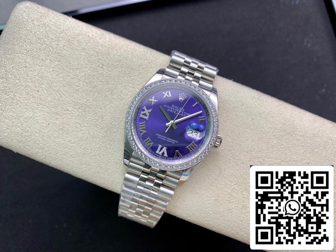 Rolex Datejust M126284RBR-0013 1:1 Meilleure édition EW Factory Cadran violet