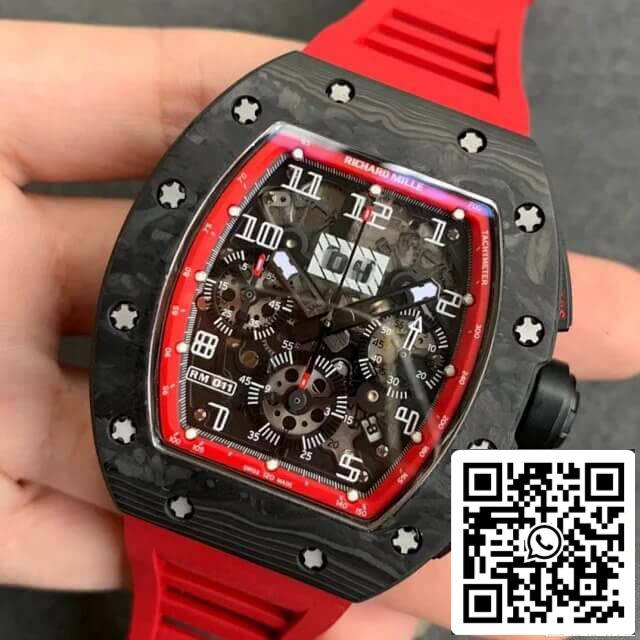 Richard Mille RM-011 1:1 Best Edition KV Factory V2 Black Forged Carbon Case