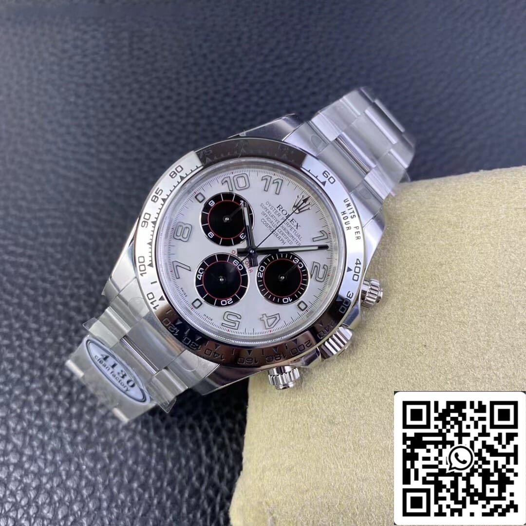 Rolex Cosmograph Daytona 1:1 Meilleure édition Clean Factory V3 Cadran blanc en acier inoxydable