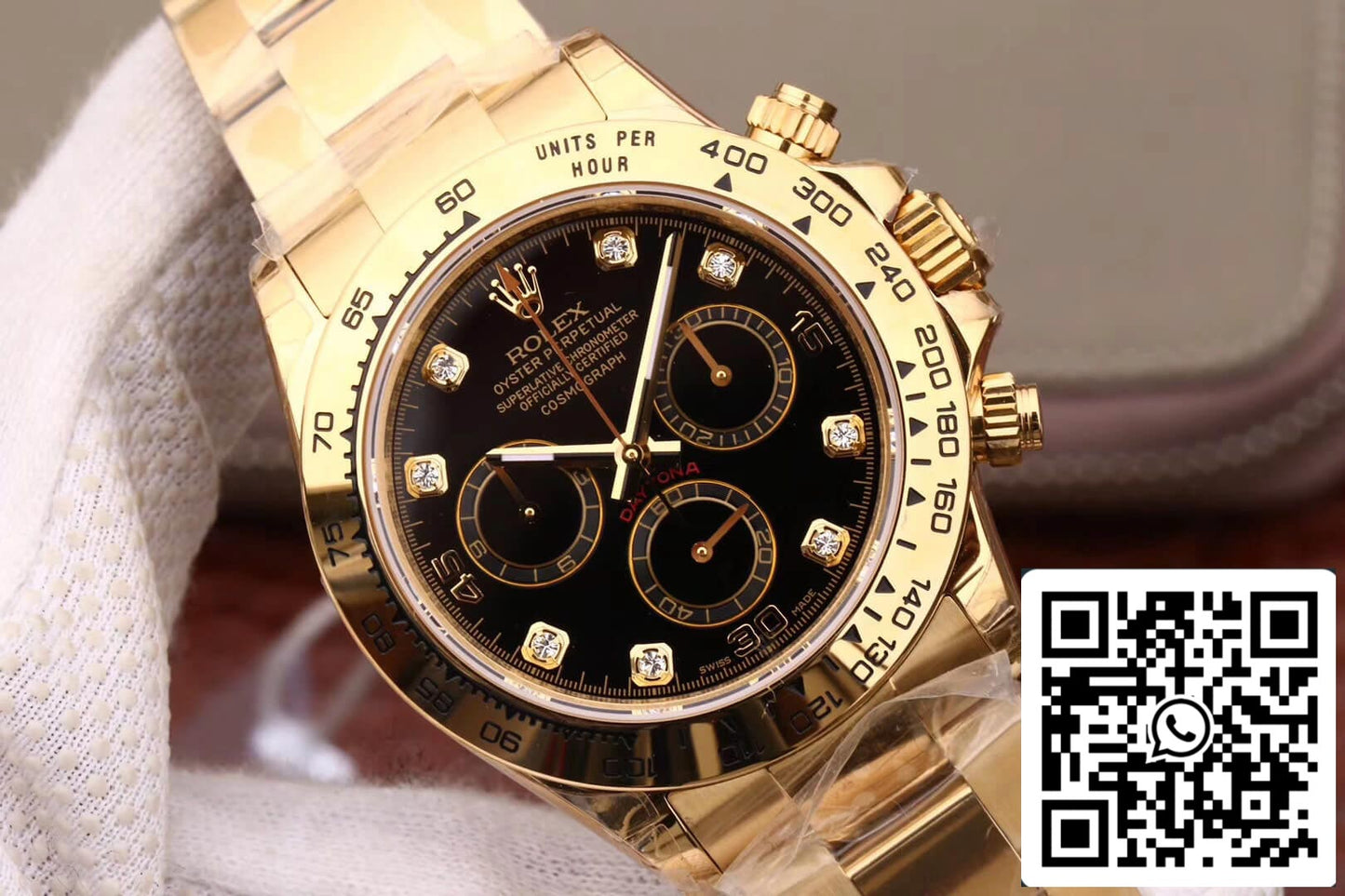 Rolex Daytona Cosmograph M116508-0008 1:1 Meilleure édition JH Factory Cadran en or jaune et diamants