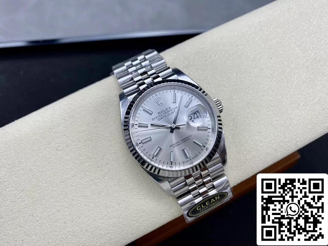 Rolex Datejust M126234-0013 36MM 1:1 Meilleure édition Clean Factory Cadran argenté