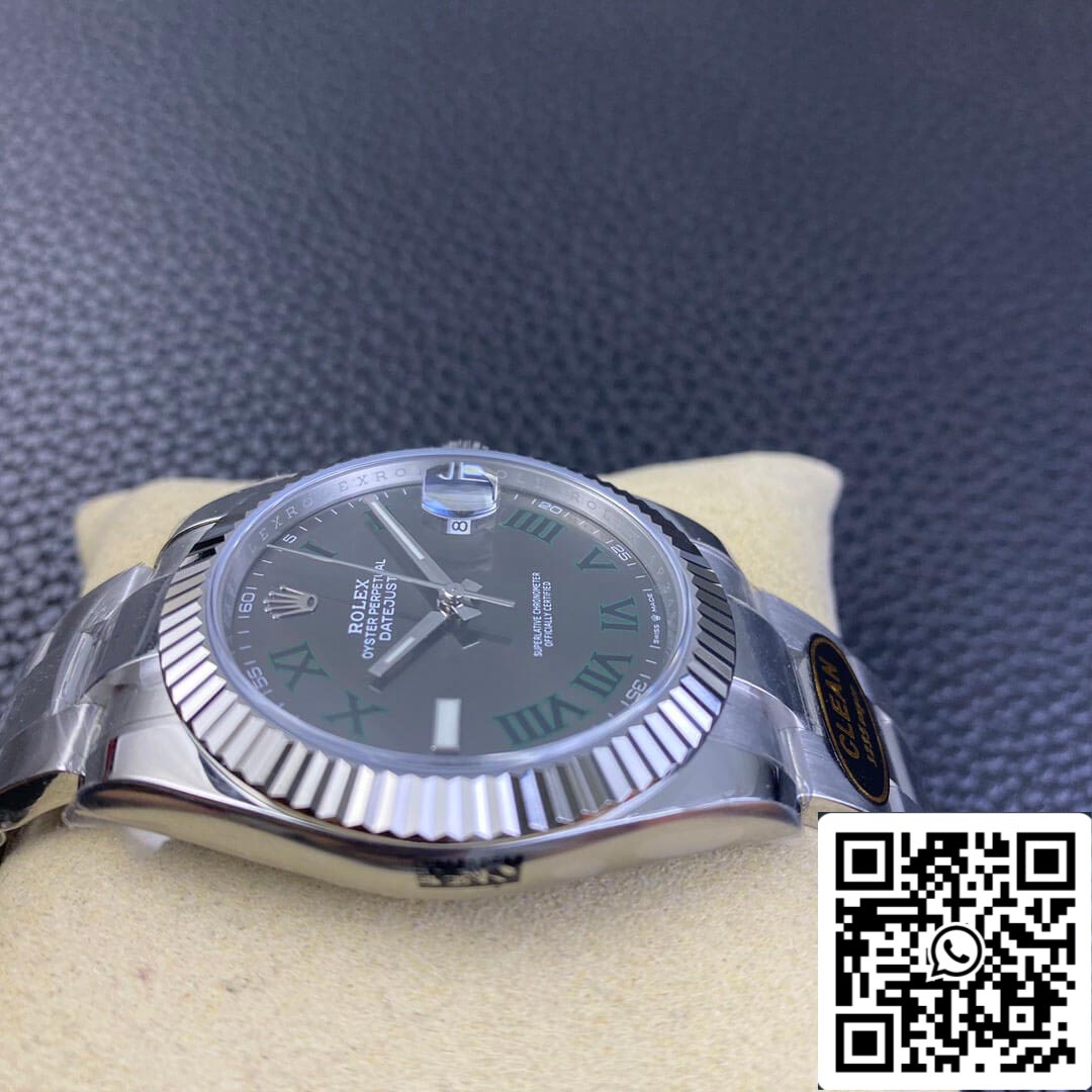 Rolex Datejust M126334-0021 41 mm Wimbledon Zifferblatt sauber Fabrik