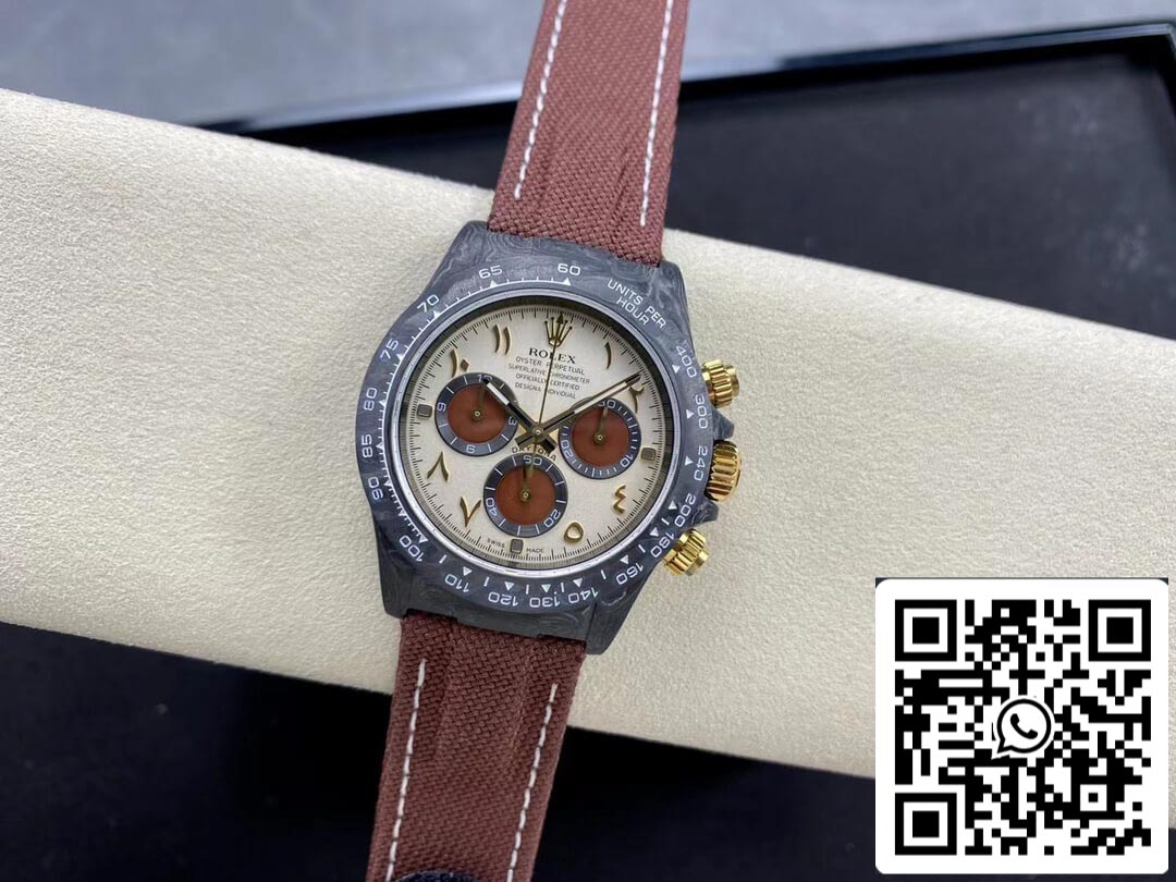 Rolex Daytona Cosmograph Diw Version personnalisée 1: 1 Meilleure édition Noob Factory Bracelet marron