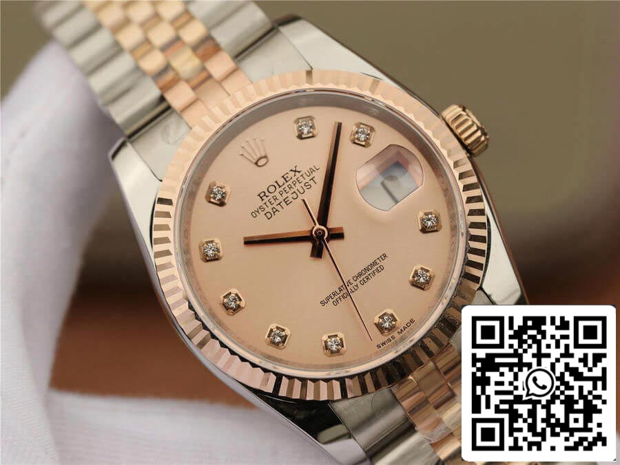 Rolex Datejust 116231 36MM 1:1 Meilleure édition GM Factory Cadran rose serti de diamants