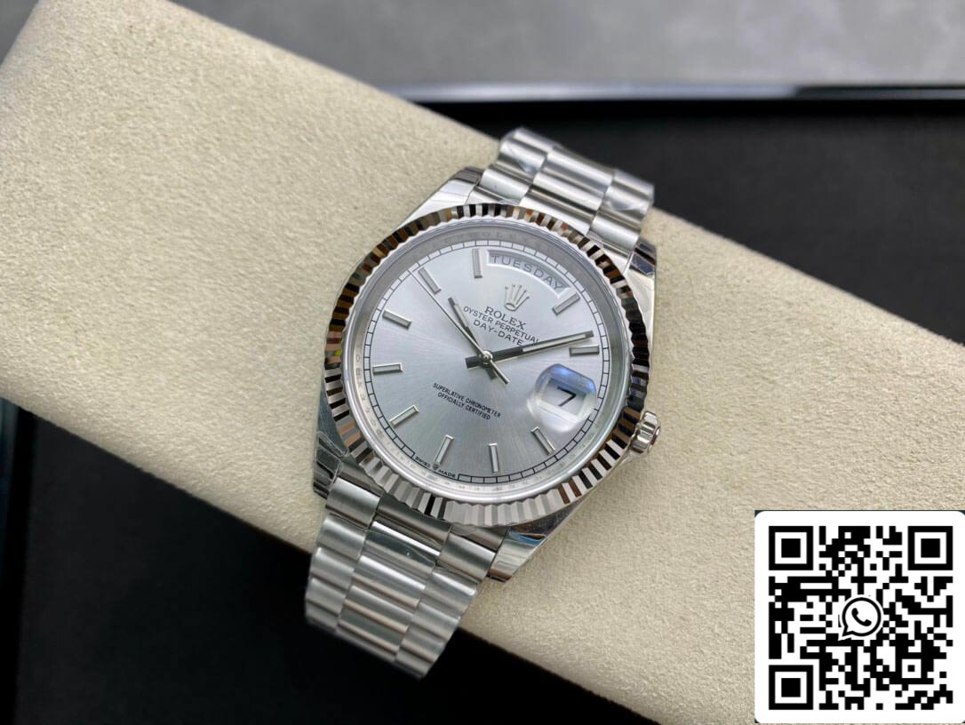 Rolex Day Date 40MM 1:1 Meilleure édition EW Factory Cadran argenté