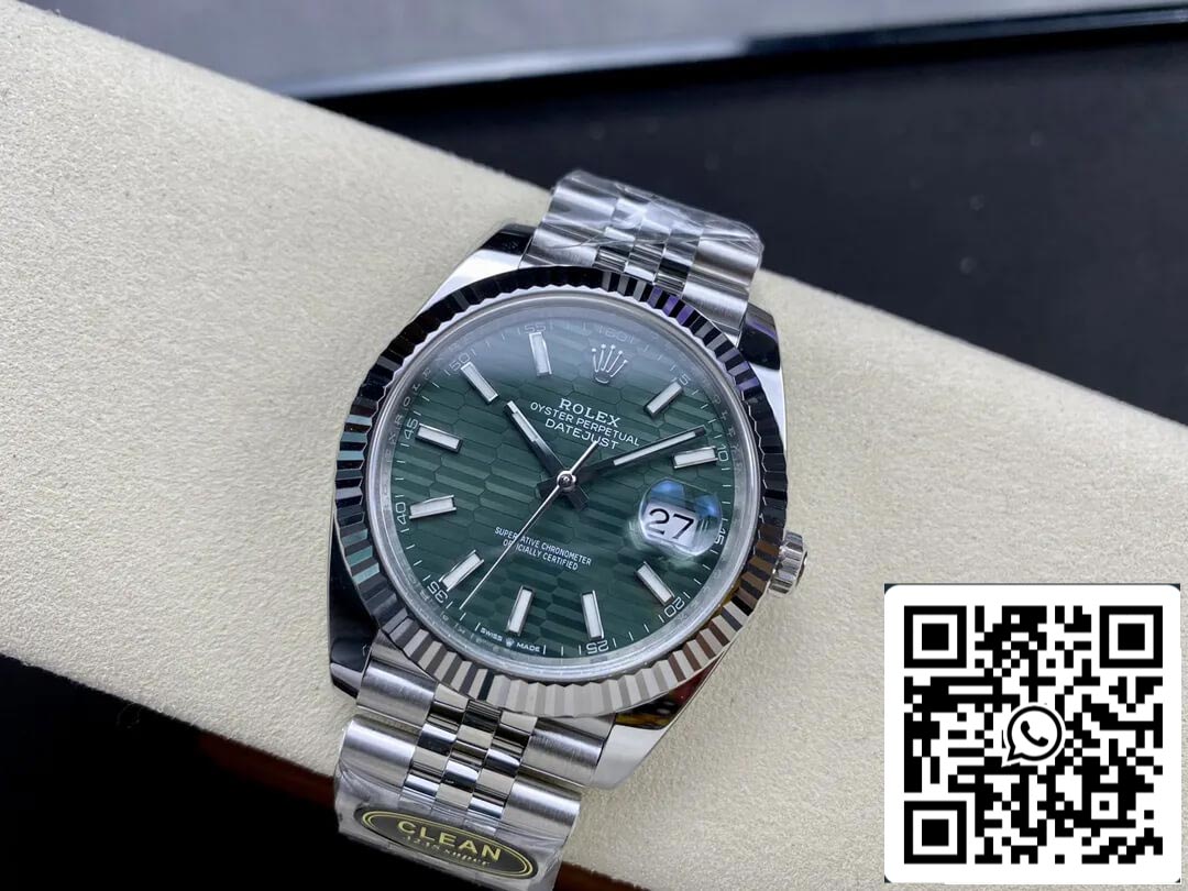 Rolex Datejust 41 Montre automatique pour homme avec cadran vert menthe 126334-0030 Meilleure édition 1:1 CF