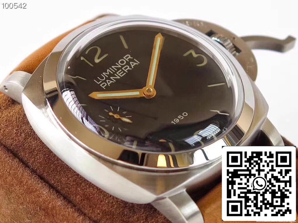 Panerai Luminor 1950 PAM127 ZF Factory 1:1 Best Edition Swiss ETA A6497 Brown Soft Tan Leather Strap