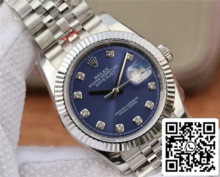 Rolex Datejust M126234-0037 1:1 Meilleure édition GM Factory Cadran bleu serti de diamants