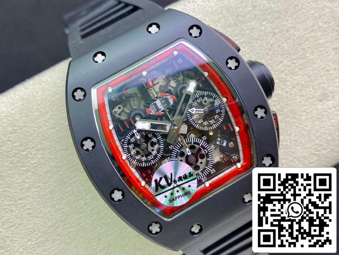 Richard Mille RM011 1:1 Best Edition KV Factory Ceramic Black Strap