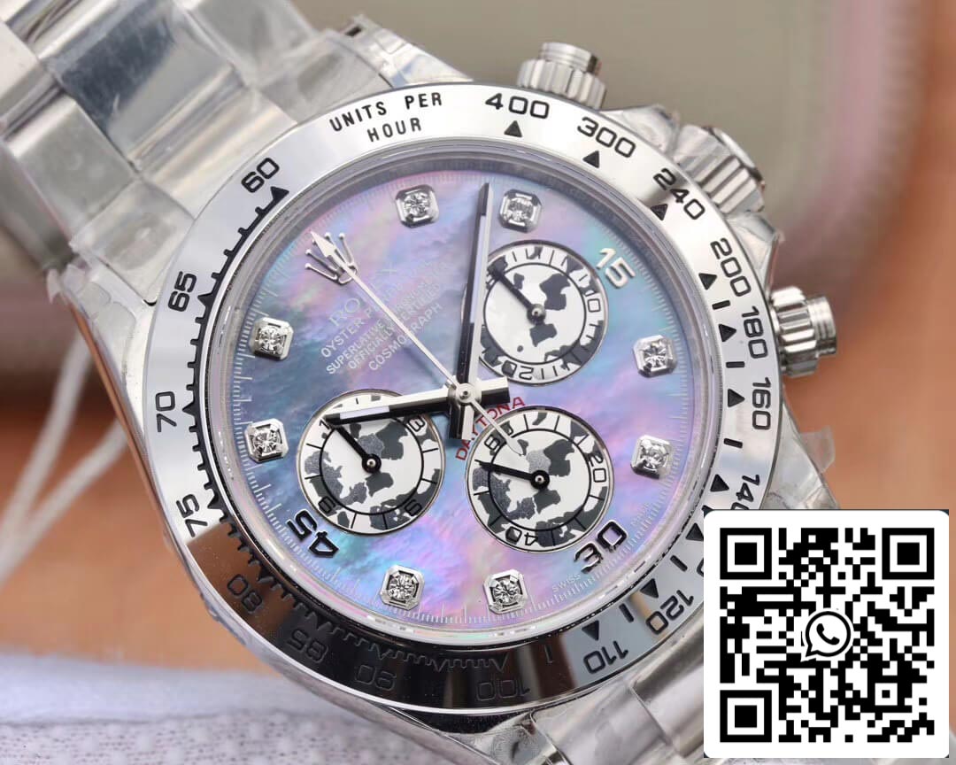 Rolex Daytona Cosmograph 116509-0064 1: 1 Meilleure édition JH Factory Cadran Fritillaria en or blanc 18 carats