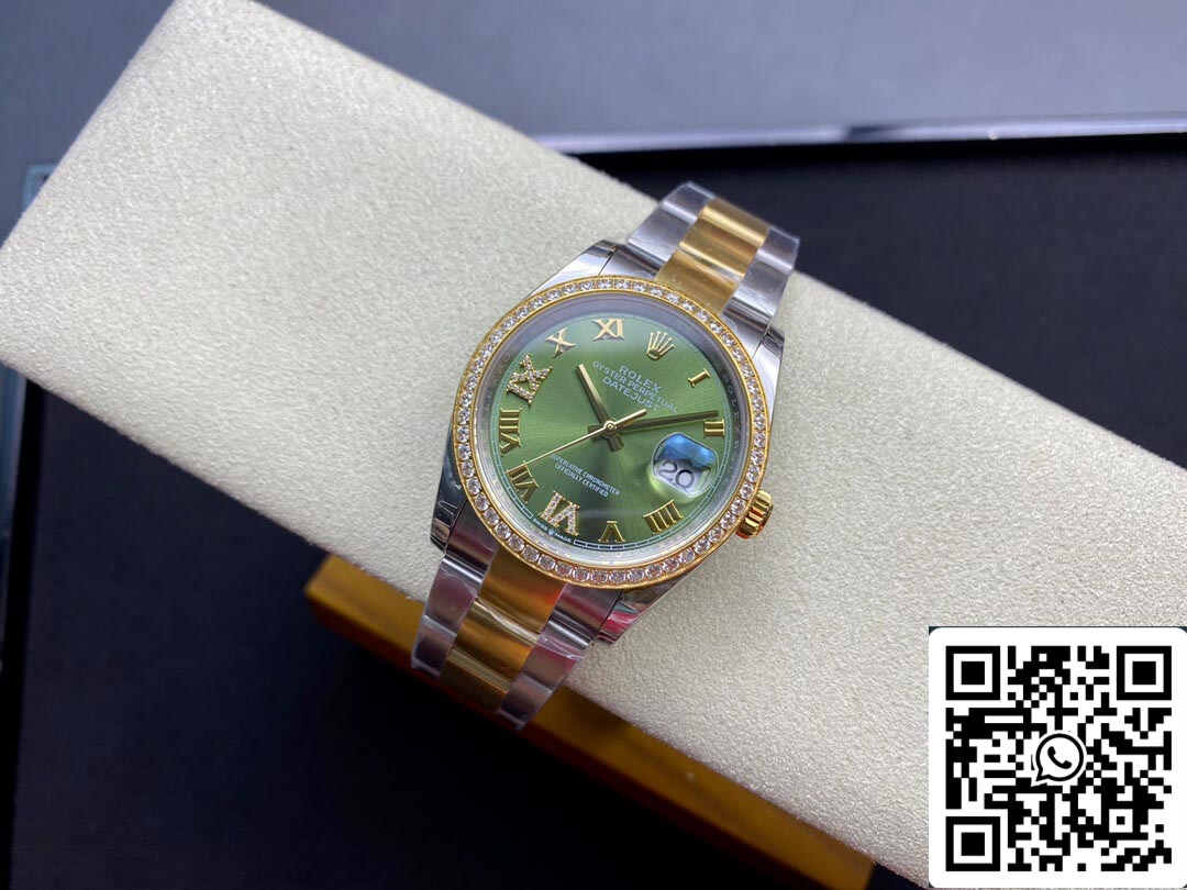 Rolex Datejust M126283RBR-0012 1:1 Meilleure édition EW Cadran vert d'usine