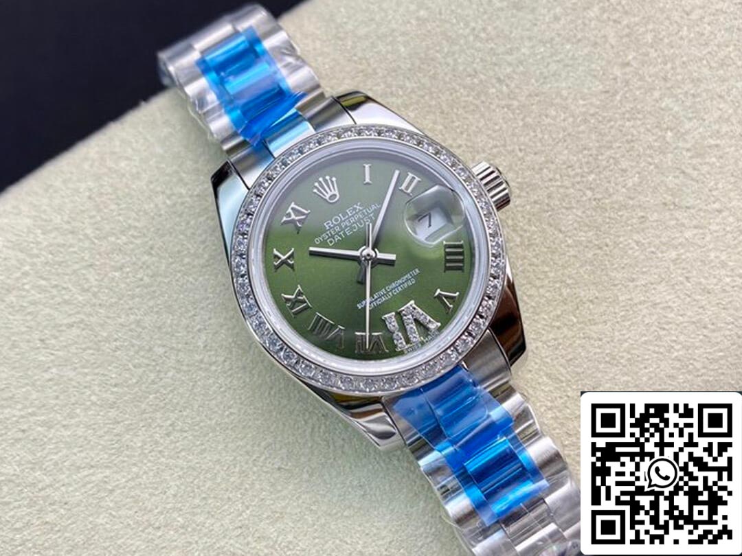 Rolex Datejust 28MM 1:1 Meilleure édition BP Factory Cadran vert serti de diamants