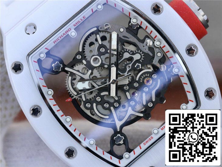 Richard Mille RM055 1:1 Best Edition KV Factory White Rubber Strap