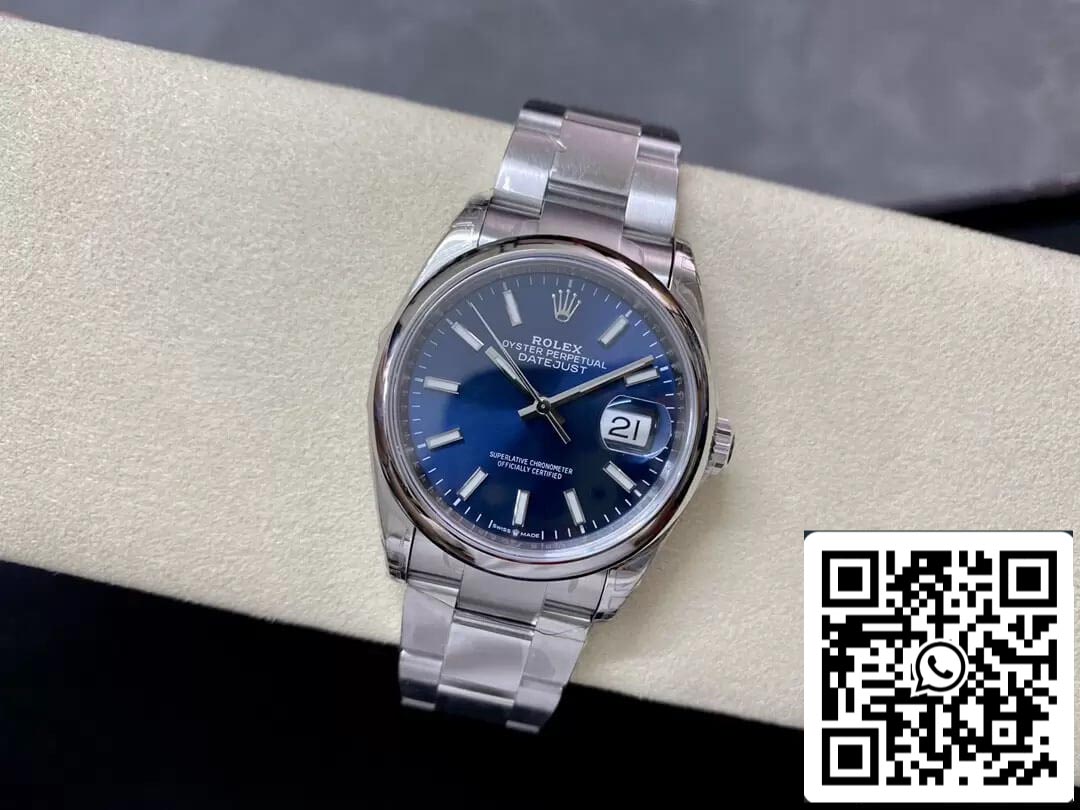 Rolex Datejust M126200-0005 36MM 1:1 Meilleure édition VS Cadran bleu d'usine