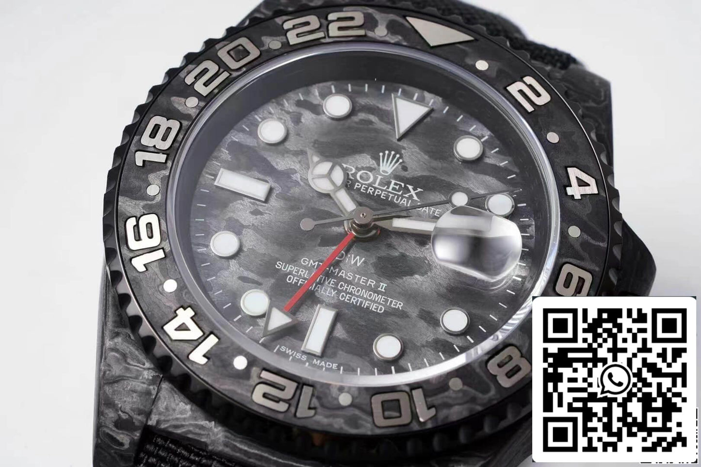 Rolex GMT-MASTER II Diw 1:1 Best Edition Armband aus schwarzem Kohlefasergewebe
