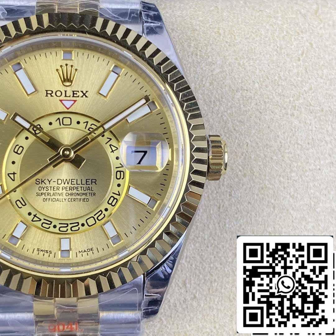 Rolex Sky Dweller M336933-0002 1:1 Meilleure édition Noob Factory V2 Cadran Champagne