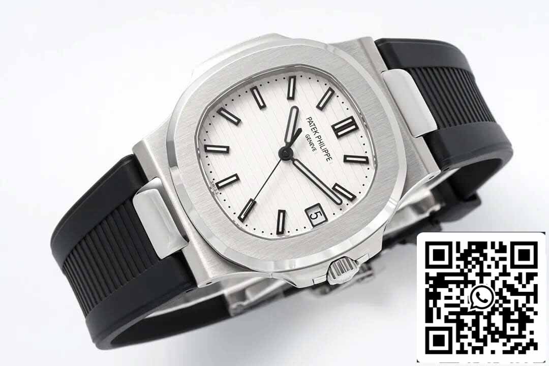 파텍필립 Nautilus 5711 1:1 Best Edition PPF Factory 화이트 다이얼 Rubber Strap