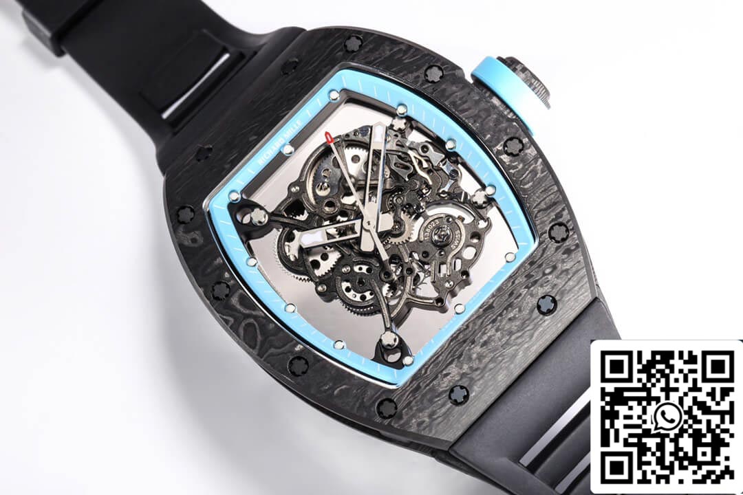 Richard Mille RM055 NTPT 1:1 Best Edition BBR Factory Black Rubber Strap