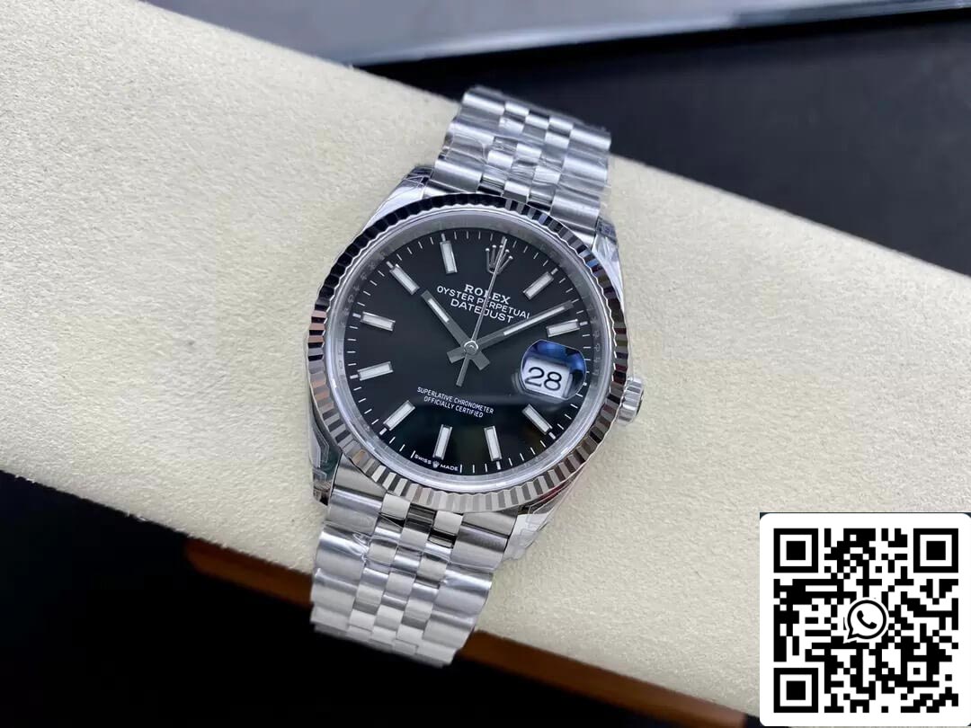 Rolex Datejust M126234-0015 36MM 1:1 Meilleure édition VS Cadran noir d'usine