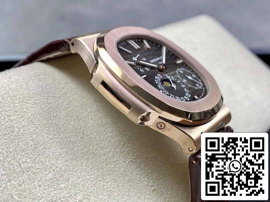 Patek Philippe Nautilus 5712 1:1 Meilleure édition ZF Factory Bracelet en cuir marron Cadran gris