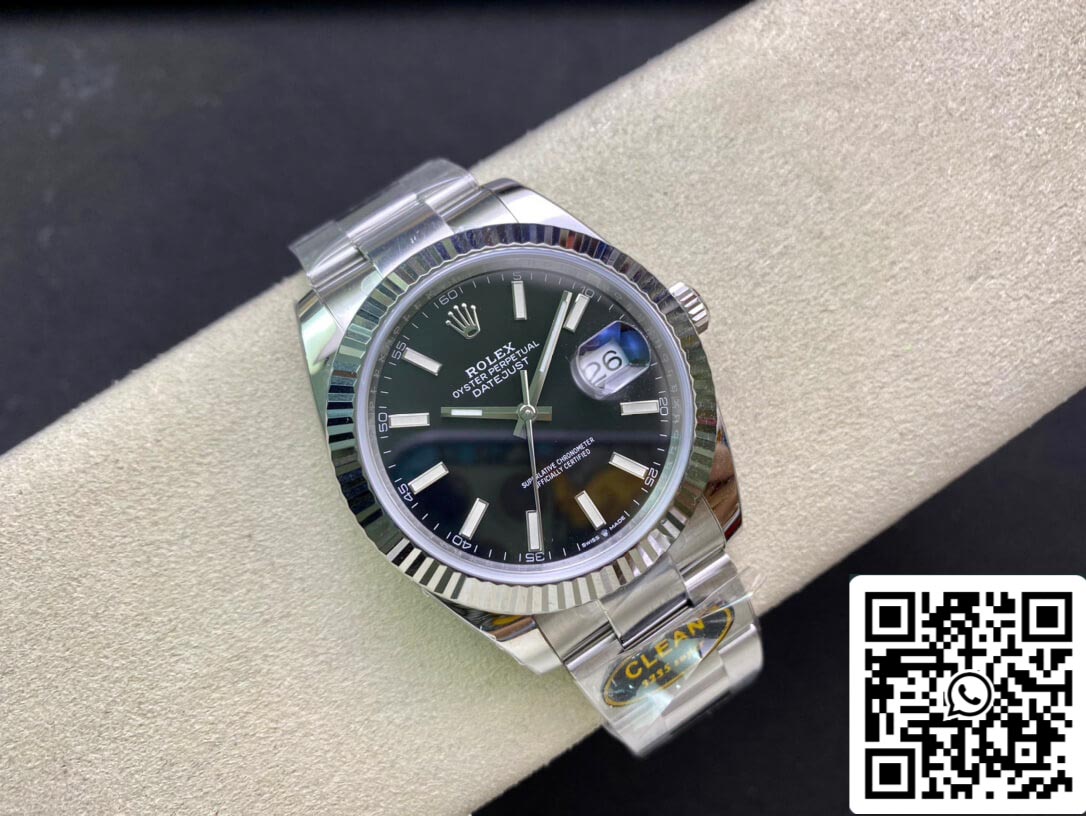 Rolex Datejust M126334-0017 41 mm Oyster-Armband, sauberes Fabrikweißes Zifferblatt