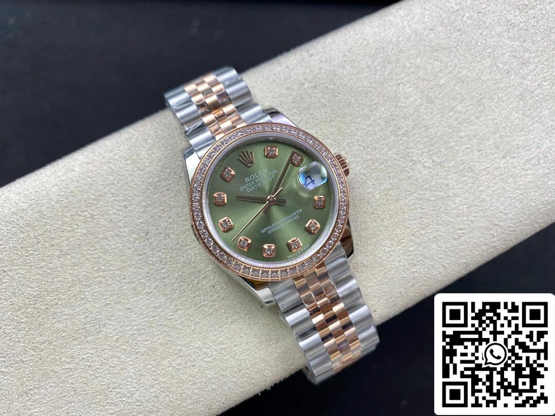 Rolex Datejust 31MM 1:1 Meilleure édition EW Factory Cadran vert or rose