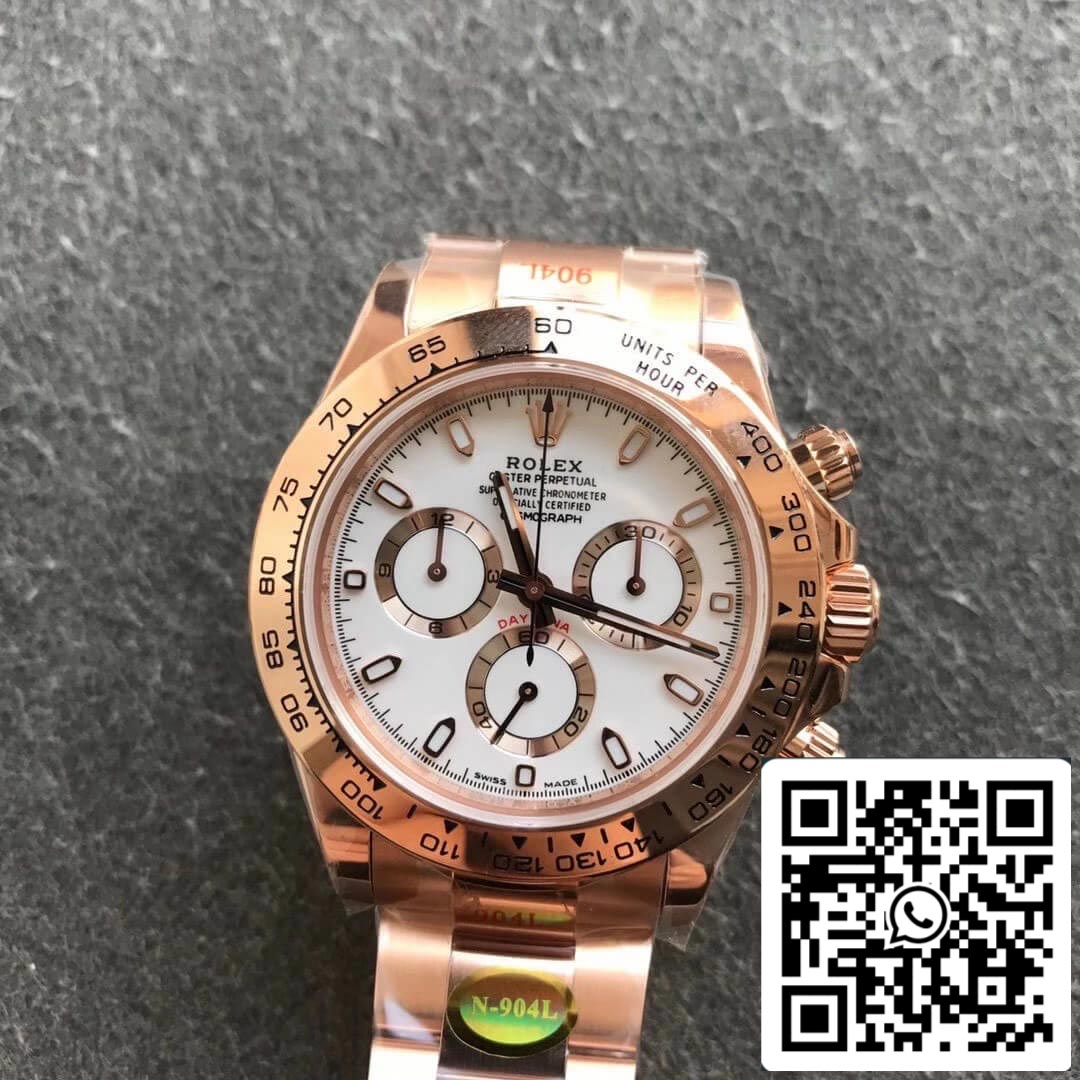 Rolex Daytona m116505-0010 1:1 meilleure édition Noob Factory cadran blanc