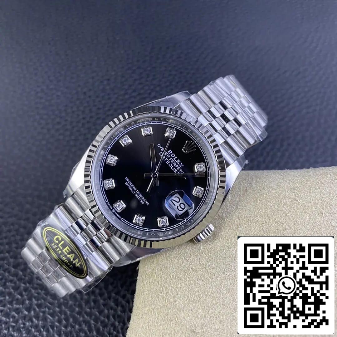 Rolex Datejust M126234-0027 36MM 1:1 Meilleure édition Clean Factory Cadran noir