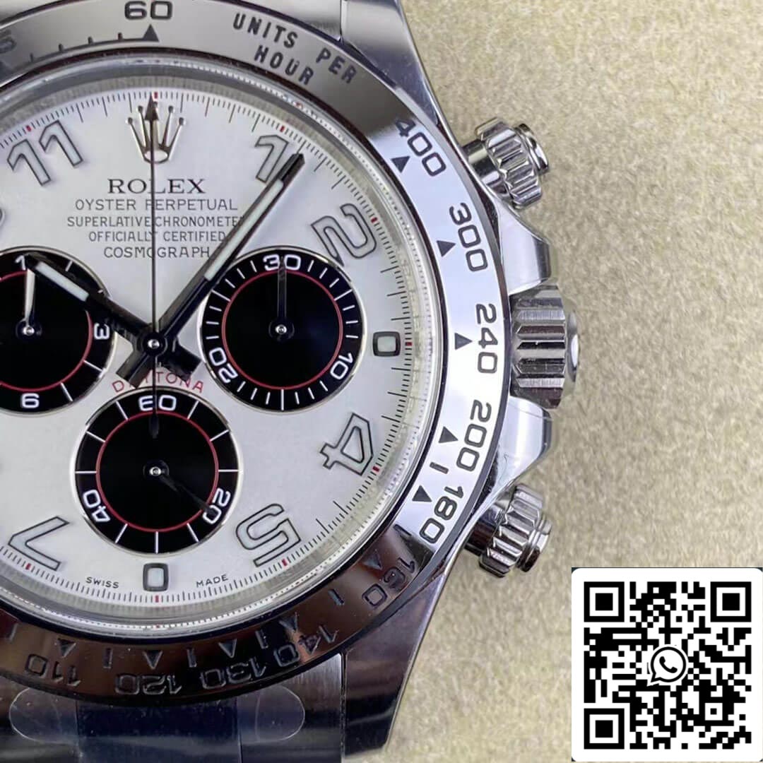 Rolex Cosmograph Daytona 1:1 Meilleure édition Clean Factory V3 Cadran blanc en acier inoxydable