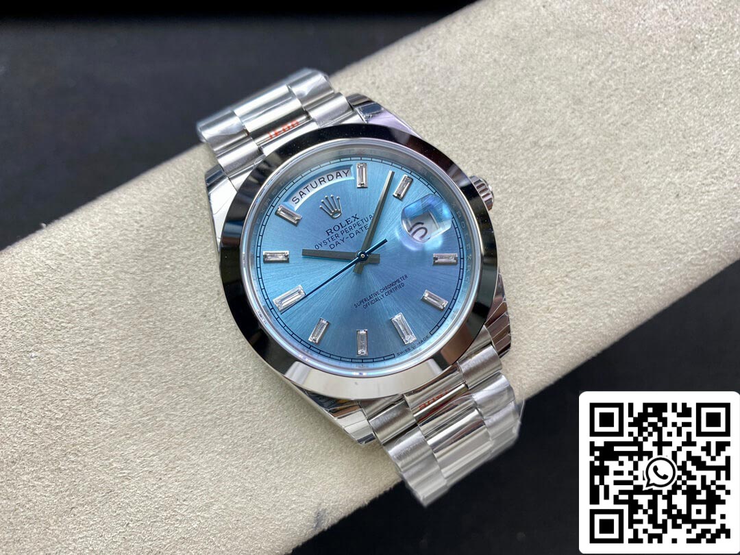 Rolex Day Date 228206 1:1 Best Edition EW Factory Ice Blue Dial