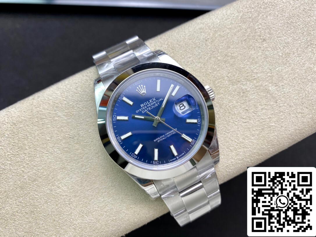 Rolex Datejust M126300-0001 1:1 Jante lisse VS Cadran bleu d'usine