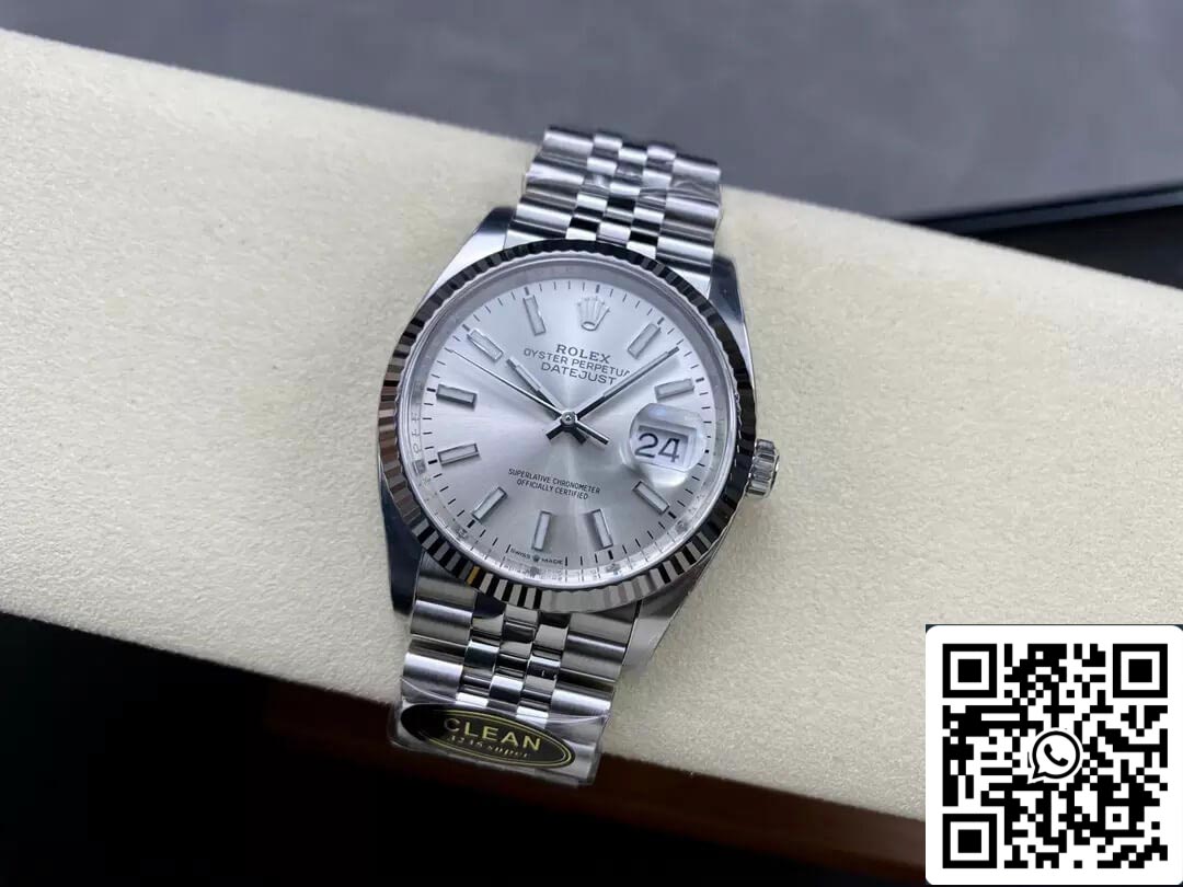 Rolex Datejust M126234-0013 36MM 1:1 Meilleure édition Clean Factory Cadran argenté