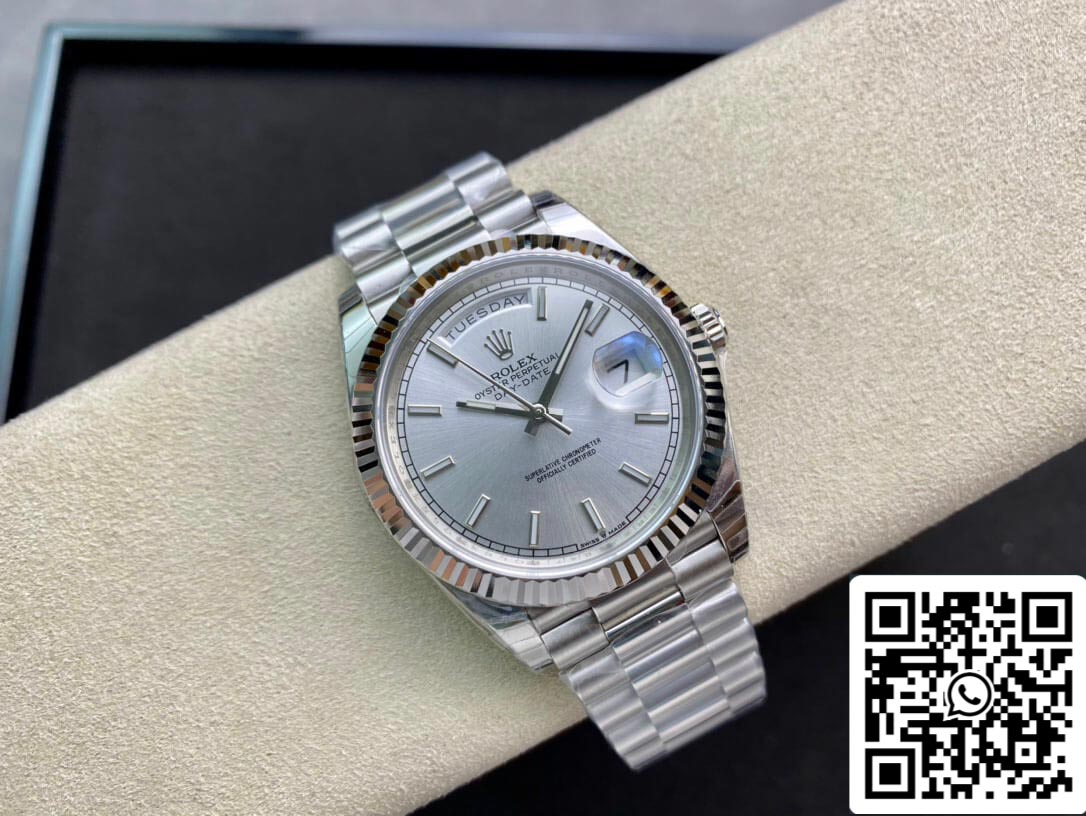 Rolex Day Date 40MM 1:1 Meilleure édition EW Factory Cadran argenté