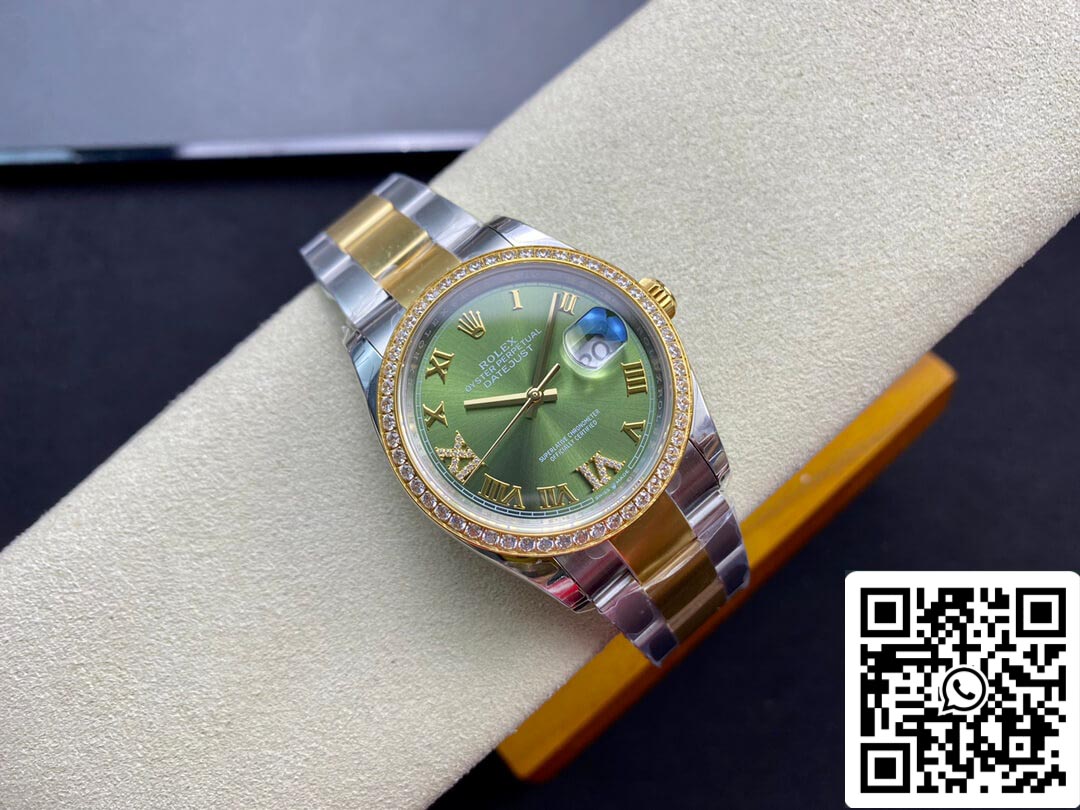 Rolex Datejust M126283RBR-0012 1:1 Meilleure édition EW Cadran vert d'usine