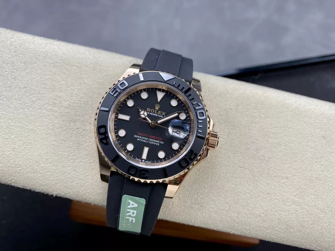 Rolex Yacht-Master 40 Cadran Noir Or Rose M126655-0002 1:1 Meilleure Édition AR Version Contrepoids d'Usine