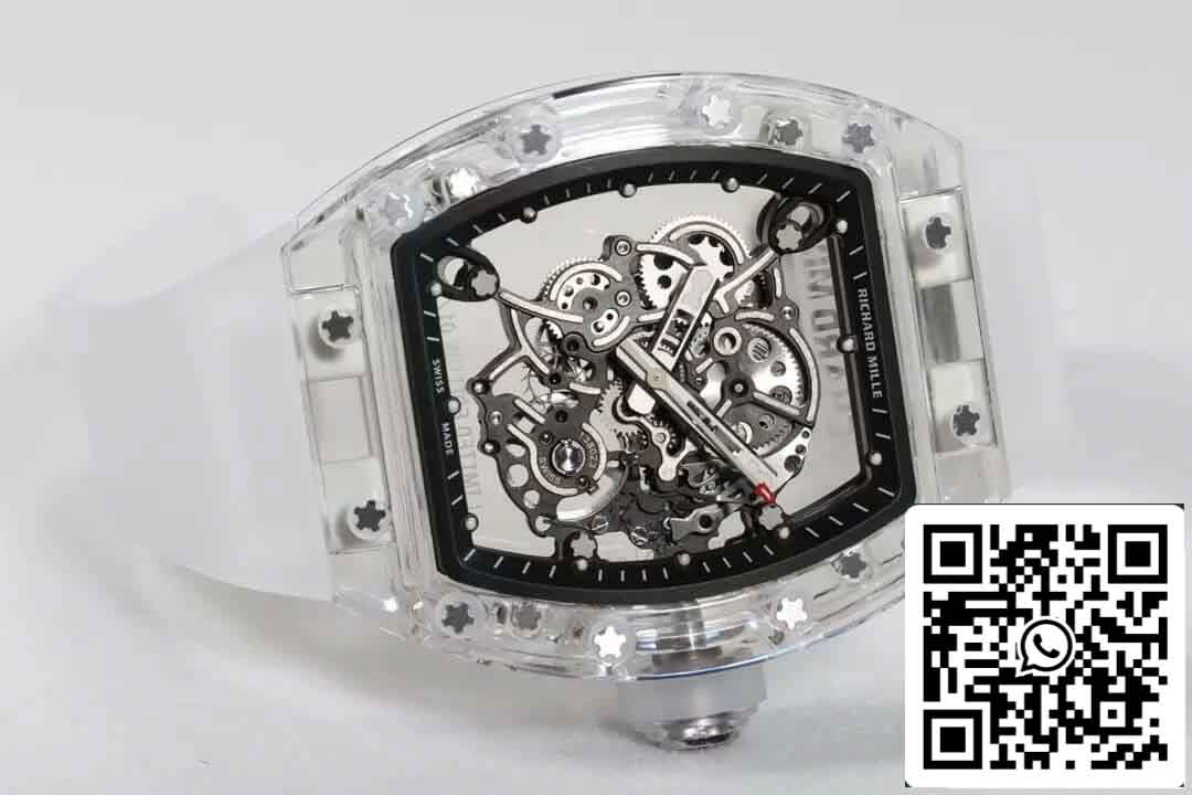 Réplique Richard Mille RM055 Meilleure édition RM Factory Cadran squelette transparent